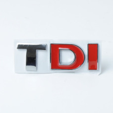 Эмблема надпись TDI красная метал скотч 3М 82 x 26 мм Польша