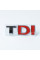 Емблема напис TDI червоний метал скотч 3М 82 x 26 мм Польща