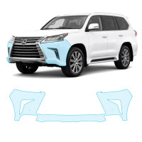 Антигравийная защитная бронепленка по лекалам для Lexus LX J200 facelift 2 2016-2021 - передний бампер