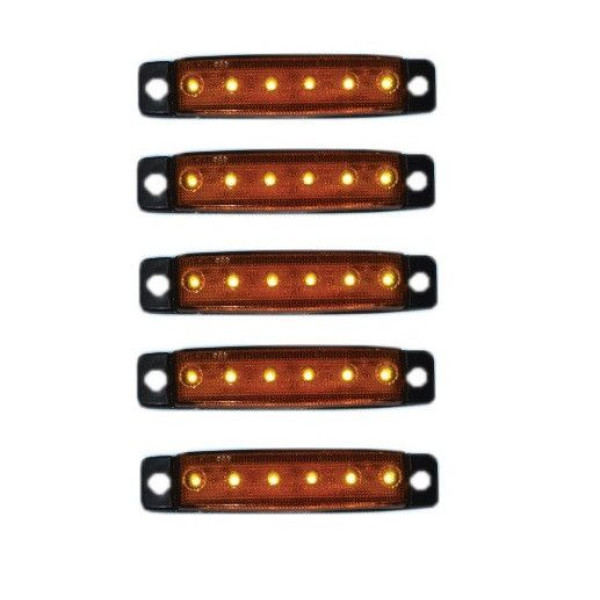 Габарит LED прямоугольный 100х10 мм / 12/24V / 6 диодов / Оранжевый 1 шт (MRT 104 K 010)