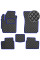 Коврики в салон Экокожа для Daewoo Matiz 1997-2008- Черные-Синий 5 шт (Rombus)