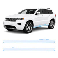 Антигравийная защитная бронепленка по лекалам для Jeep Grand Cherokee WK2 facelift 2014-2021 - нижняя зона кузова пороги