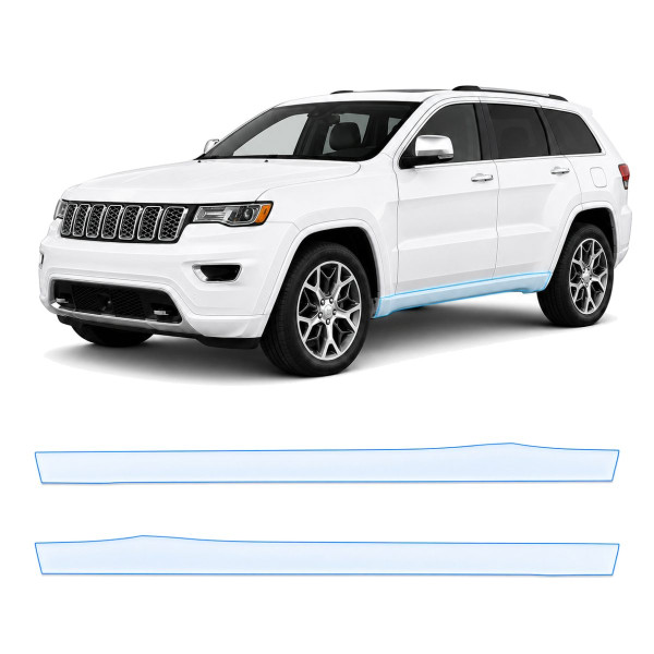 Антигравийная защитная бронепленка по лекалам для Jeep Grand Cherokee WK2 facelift 2014-2021 - нижняя зона кузова пороги