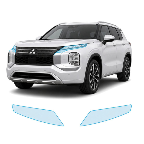 Антигравійна захисна бронеплівка за лекалами для Mitsubishi Outlander IV 2021- оптика (фари та ПТФ)