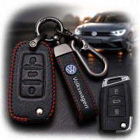Чохол для автоключів Volkswagen із Брелоком Карабін (3 кнопки Викидний ключ №1)