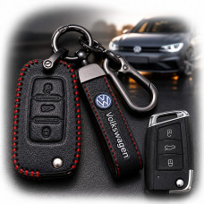 Чохол для автоключів Volkswagen із Брелоком Карабін (3 кнопки Викидний ключ №1)
