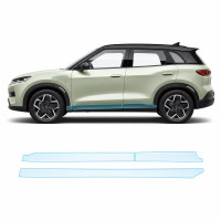 Антигравийная защитная бронепленка по лекалам для BYD Yuan Up (Atto 2) I 2024- нижняя зона кузова пороги