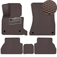 3D EVA Килимки в салон для BMW X5 (E70) 2007-2013 З підп'ятником Коричневі 5 шт