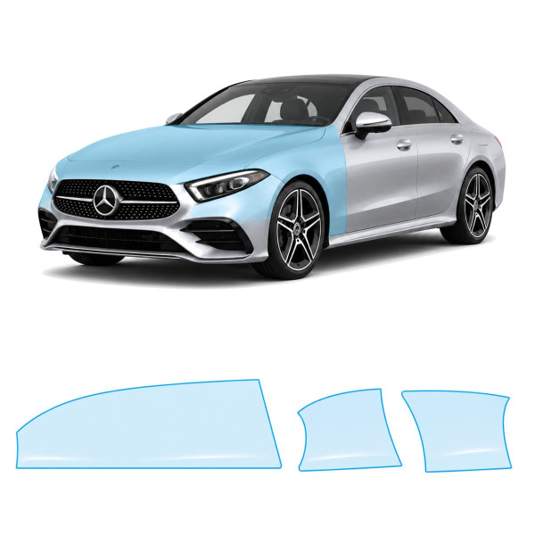 Антигравийная защитная бронепленка по лекалам для Mercedes-Benz CLS C257 facelift 2021-2023 - капот и передние крылья