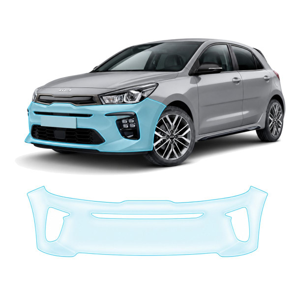 Антигравийная защитная бронепленка по лекалам для Kia Rio YB facelift 2020-2023 - передний бампер