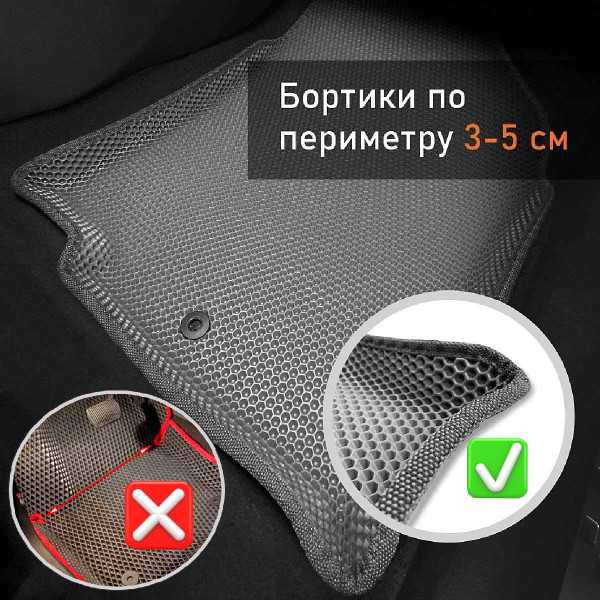 3D EVA Килимки в салон передні для BMW 3 (F30 / F31) 2011-2019 З підп'ятником Чорні 2 шт