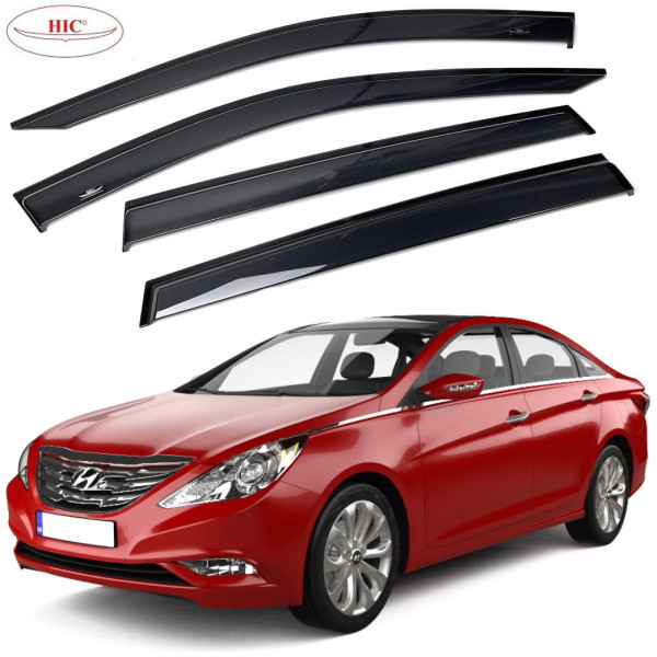 Дефлектори вікон вітровики HIC для Hyundai Sonata 2010-2015 Оригінал (HY32)