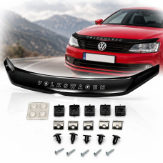 Дефлектор капота мухобойка Volkswagen Jetta VI 2010-2018 Євро кріплення Voron Glass
