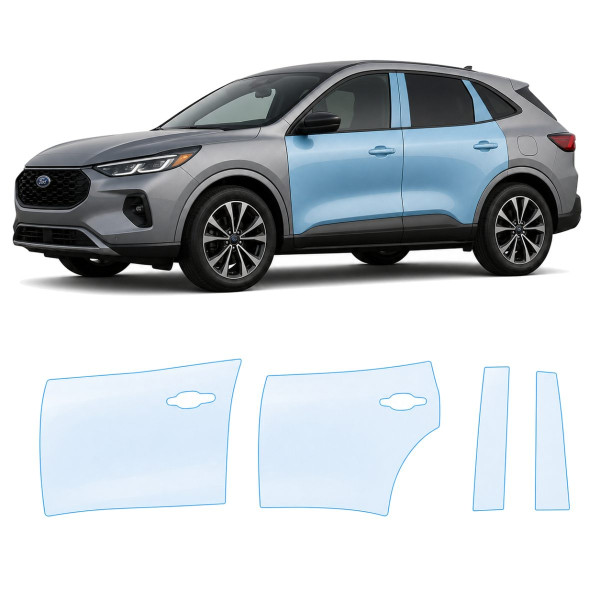 Антигравійна захисна бронеплівка за лекалами для Ford Escape (US) IV facelift 2023- зони дверей і стійки вікон