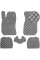 Килимки в салон Екошкіра для Skoda SuperB 2001-2008 Сірі 5 шт (Rombus)