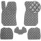 Килимки в салон Екошкіра для Skoda SuperB 2001-2008 Сірі 5 шт (Rombus)