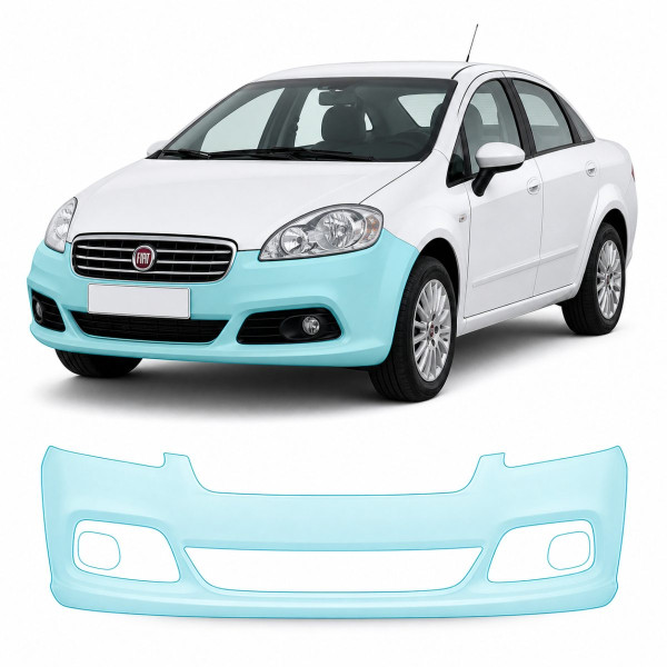 Антигравийная защитная бронепленка по лекалам для Fiat Linea 323 2007-2018 - передний бампер