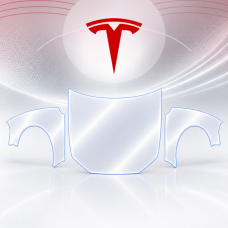 Антигравійна захисна бронеплівка за лекалами для Tesla Model 3 I 2017-2023 - капот і передні крила