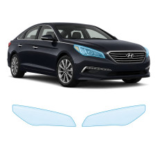 Антигравийная защитная бронепленка по лекалам для Hyundai Sonata LF 2014-2017 - оптика (фары и ПТФ)