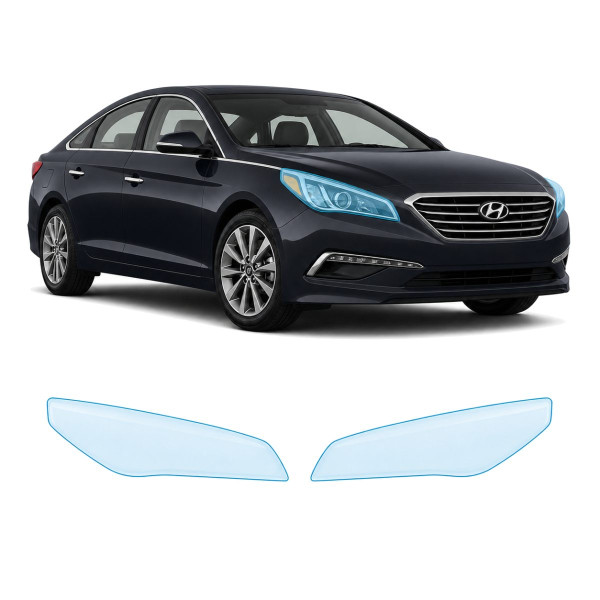 Антигравійна захисна бронеплівка за лекалами для Hyundai Sonata LF 2014-2017 - оптика (фари та ПТФ)