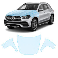 Антигравийная защитная бронепленка по лекалам для Mercedes-Benz GLE W167 2019-2023 - капот и передние крылья