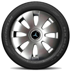 Ковпак колеса з емблемою Mercedes SKS423 R16 сірий з логотипом на вибір 4 шт