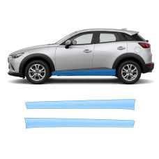 Антигравийная защитная бронепленка по лекалам для Mazda CX-3 DK 2015-2021 - нижняя зона кузова пороги