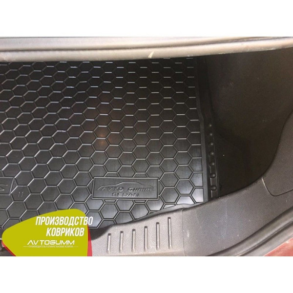 Автомобільний килимок в багажник Ford Focus 3 2011 - Sedan (докатка) / Гумовий (Avto-Gumm)