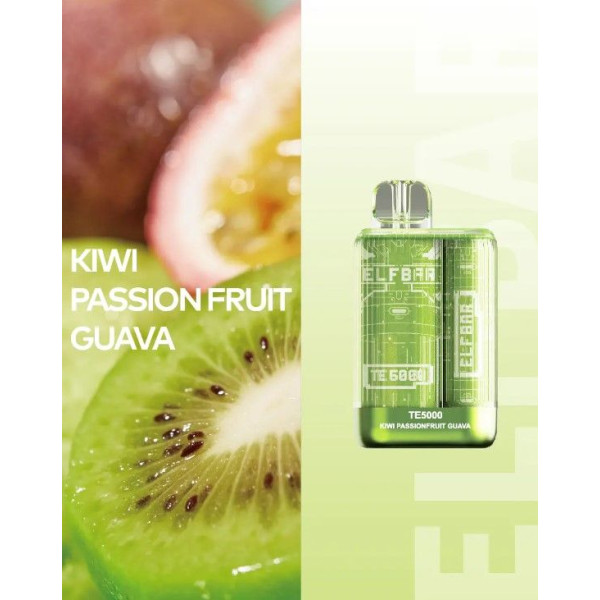 Elf Bar TE5000 POD  5% Оригінал Kiwi Passion Fruit Guava Ківі маракуйя гуава (Підряджається)