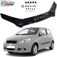 Дефлектор капота мухобойка Chevrolet Aveo 2008-2012 Хэтчбек Евро Крепление (Vip Tuning)