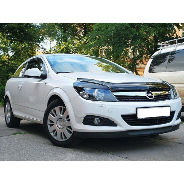 Дефлектор капота мухобойка для Opel Astra H 2004-2015 Евро Крепление (Vip Tuning) OP04