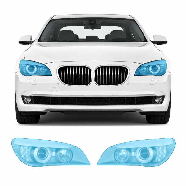 Антигравийная защитная бронепленка по лекалам для BMW 7 Series F01/F02 2008-2015 - оптика (фары и ПТФ)