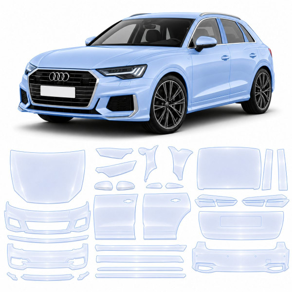 Антигравийная защитная бронепленка по лекалам для Audi Q3 F3 2018-2024 - полный кузов