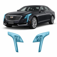 Антигравийная защитная бронепленка по лекалам для Cadillac CT6 I 2016-2018 - оптика (фары и ПТФ)