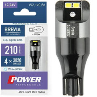 LED автолампа Brevia Power 12/24V W16W 210Lm 4x3020SMD CANbus W2,1x9,5d 2 шт (10133X2)