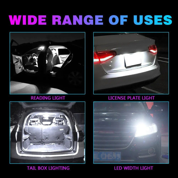 Автолампа світлодіодна LED 12V T10 SMD 57 1100 Lm (Canbus Оманка) Білий Світло 1 шт