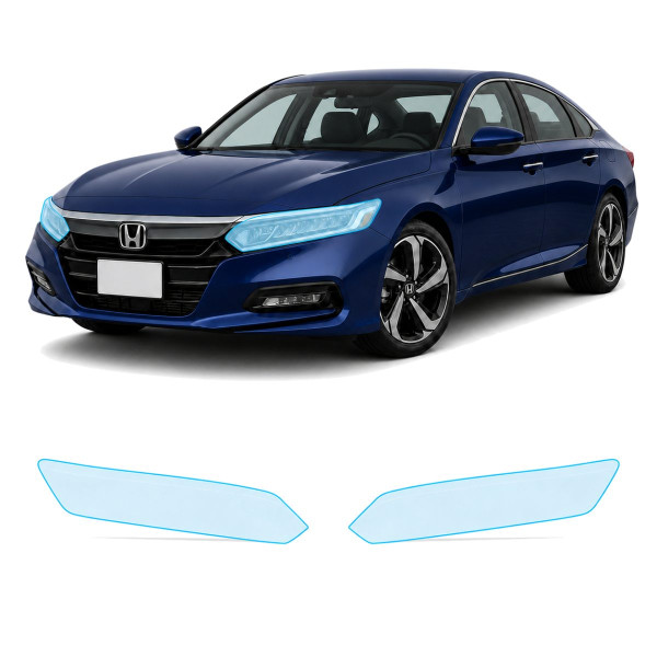 Антигравийная защитная бронепленка по лекалам для Honda Accord X facelift 2021-2022 - оптика (фары и ПТФ)