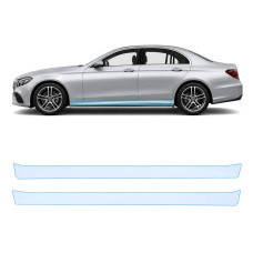 Антигравийная защитная бронепленка по лекалам для Mercedes-Benz E-Class W213 2016-2020 - нижняя зона кузова пороги