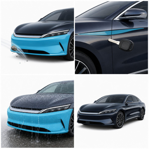 Антигравийная защитная бронепленка по лекалам для BYD Han II 2020-2022 - зеркала