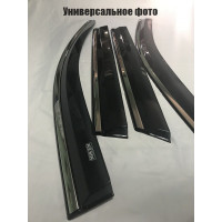 Дефлекторы окон ветровики Honda Civic 2016- с хром молдингом 047hd180201