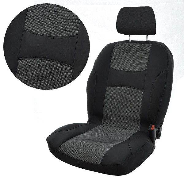 Модельні чохли 2+1 для Renault Traffic / Opel Vivaro / Nissan Primastar Чорно - сірі