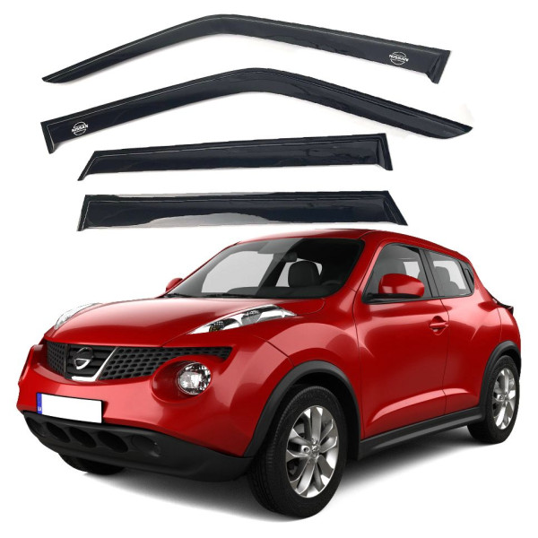 Дефлекторы окон ветровики для Nissan Juke (YF15) 2010-2019 Скотч 3M Voron Glass