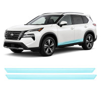 Антигравійна захисна бронеплівка за лекалами для Nissan Rogue / X-Trail T33 facelift 2024- нижня зона кузова пороги