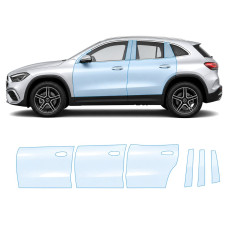 Антигравийная защитная бронепленка по лекалам для Mercedes-Benz GLA H247 facelift 2023- зоны дверей и стойки окон