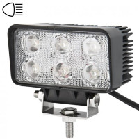 LED фара Brevia Sport Далеке світло 10-30V 18W (6x3W) 1320Lm EPISTAR WHITE Алюмінієвий корпус IP68 (10612QSX1)