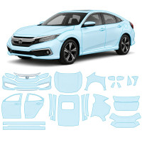 Антигравійна захисна бронеплівка за лекалами для Honda Civic X facelift 2019-2021 - повний кузов
