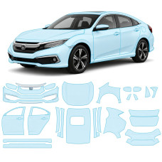 Антигравийная защитная бронепленка по лекалам для Honda Civic X facelift 2019-2021 - полный кузов