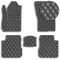 Коврики в салон для Mitsubishi Outlander 2001-2006 Экокожа с подпятником Черные 5 шт (Rombus)