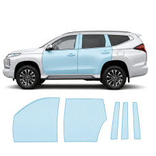 Антигравійна захисна бронеплівка за лекалами для Mitsubishi Pajero Sport III facelift 2019- зони дверей і стійки вікон