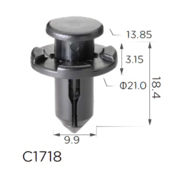 Клипса распорные Subaru (90914-0007, 909140007, 11408) (C1718)